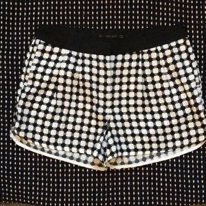 zara black & white checker pattern shorts
